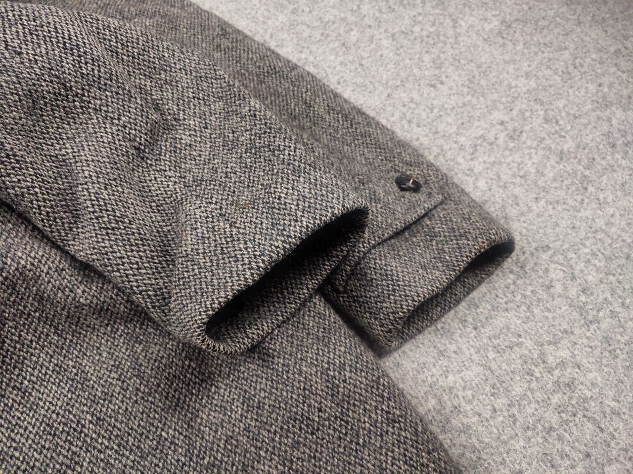 Harris Tweed Vintage 80's Harris Tweed Gray Wool herringbone Coat Jacket Size US L / EU 52-54 / 3 - 7 Thumbnail