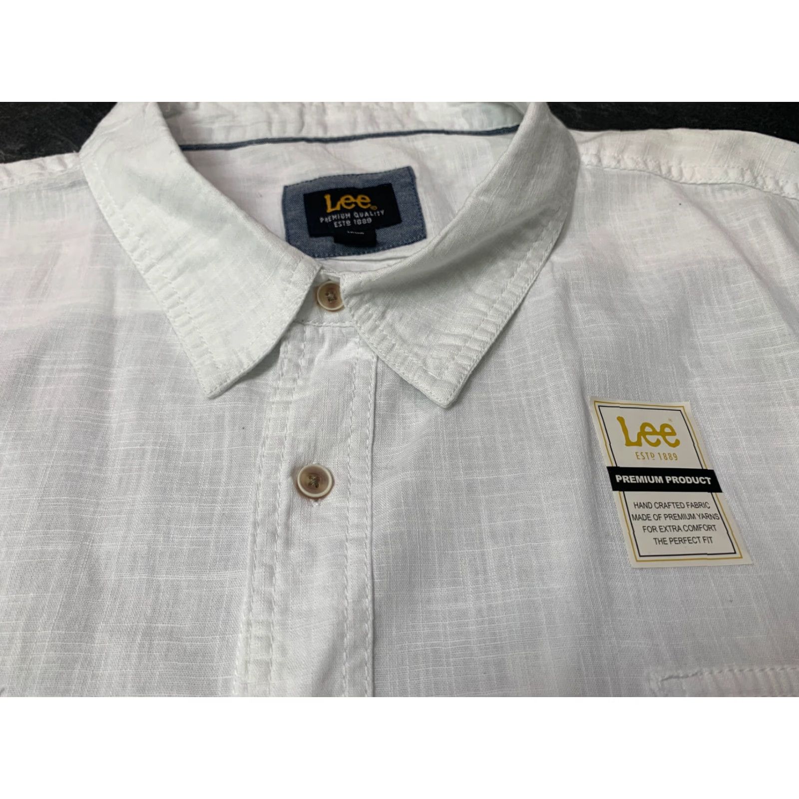 Lee LEE 4XL White Cotton Short Sleeve Button-Up Shirt Mens Size US XXL / EU 58 / 5 - 4 Thumbnail