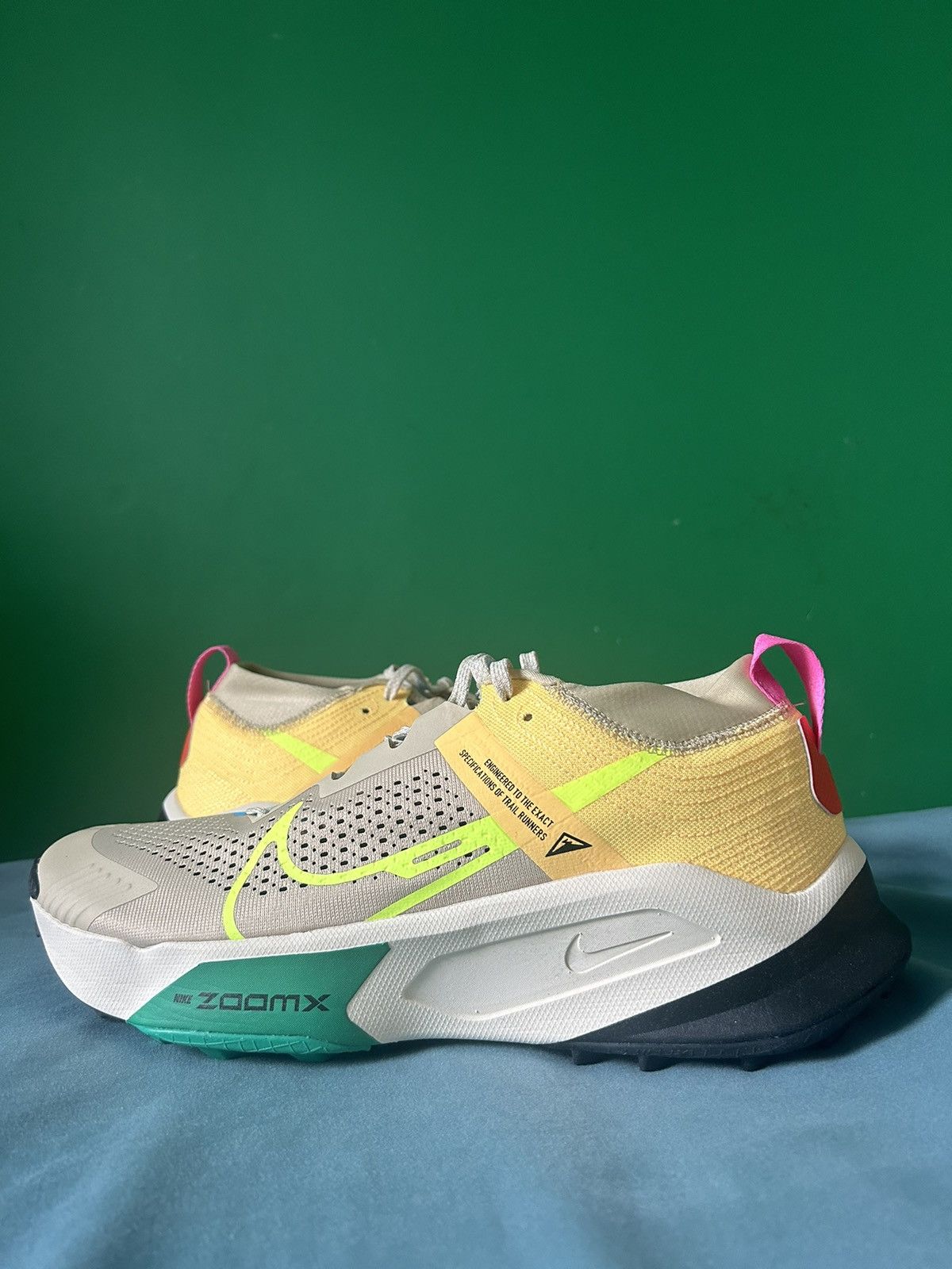 image of Nike Zoomx Zegama Trail Team Gold Volt 2023 Shoes in Yellow, Men's (Size 11.5)
