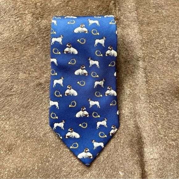 Designer Dormeuil Beagle Hunting Fox Horn Silk Tie Size ONE SIZE - 1 Thumbnail