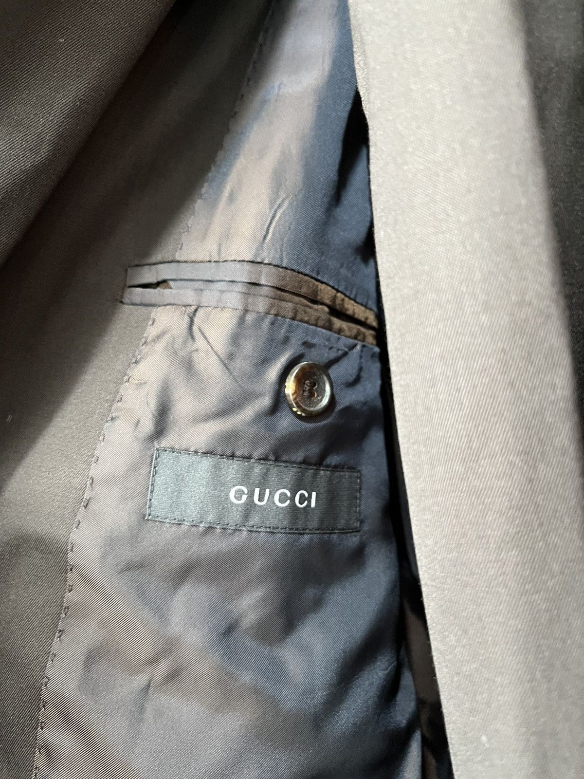 Gucci Vintage Gucci Dark Brown Blazer Coat Jacket Size 48R - 3 Thumbnail