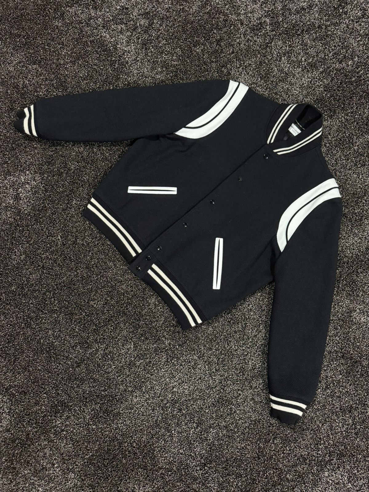 Saint Laurent Paris Saint Laurent Paris 2017 Teddy Varsity Black Jacket Size US L / EU 52-54 / 3 - 3 Thumbnail