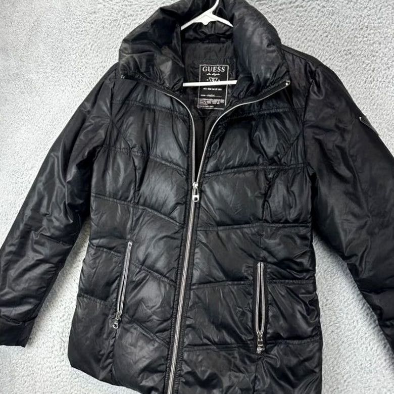 Guess GUESS Goose Down Puffer Jacket Womens Small Black Softshell Full Zip Long Sleeve Size S / US 4 / IT 40 - 7 Thumbnail