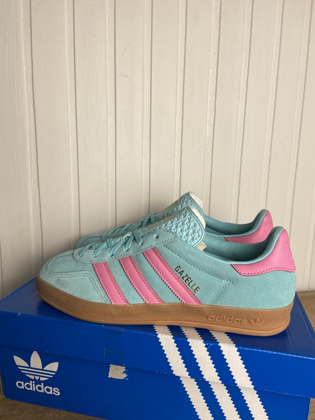 Adidas New rare adidas Gazelle Indoor "Aqua Pink" size 8US Size US 8 / IT 38 - 7 Thumbnail