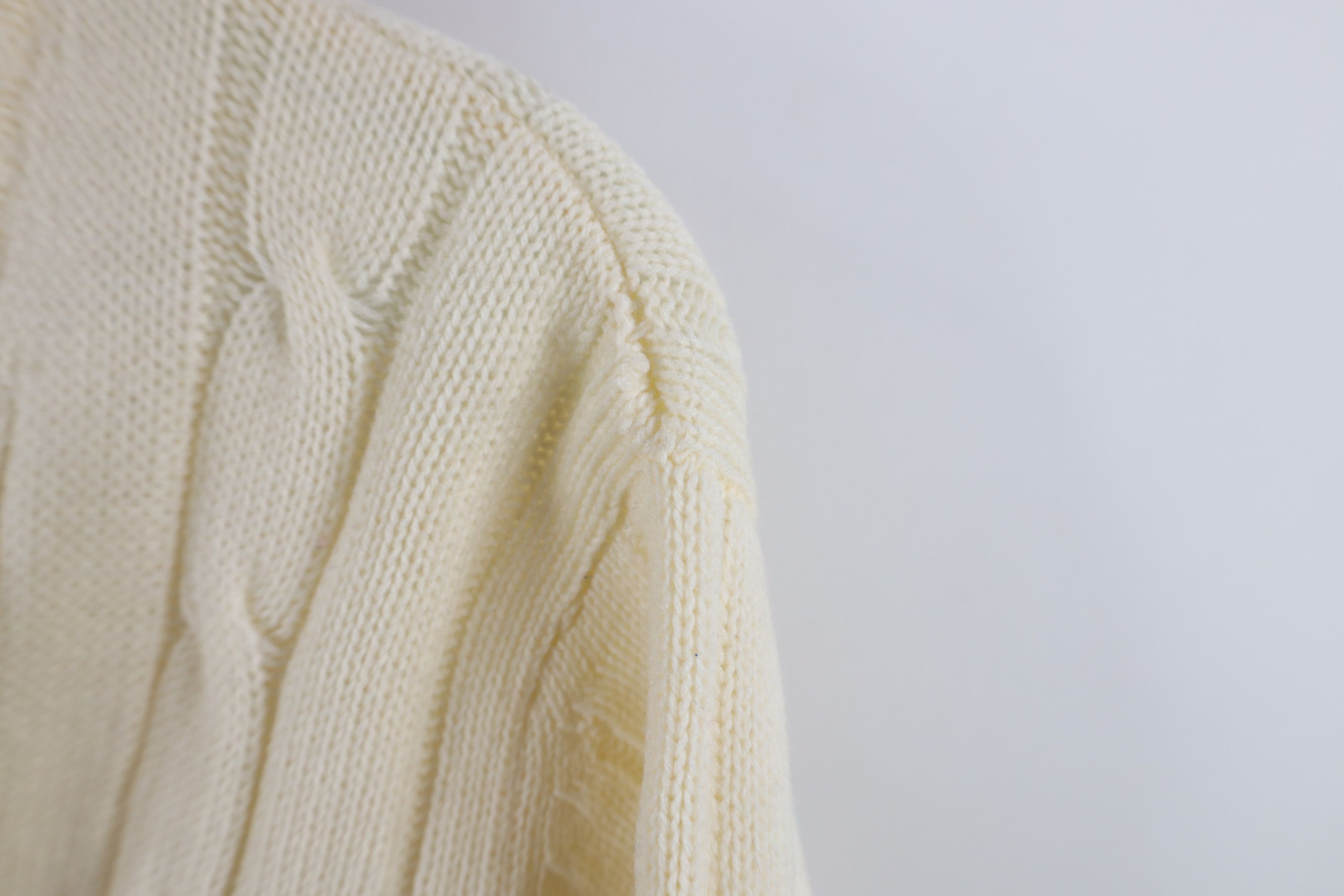 Vintage Vintage 70s Streetwear Ribbed Knit Cardigan Sweater Cream Size S / US 4 / IT 40 - 8 Thumbnail