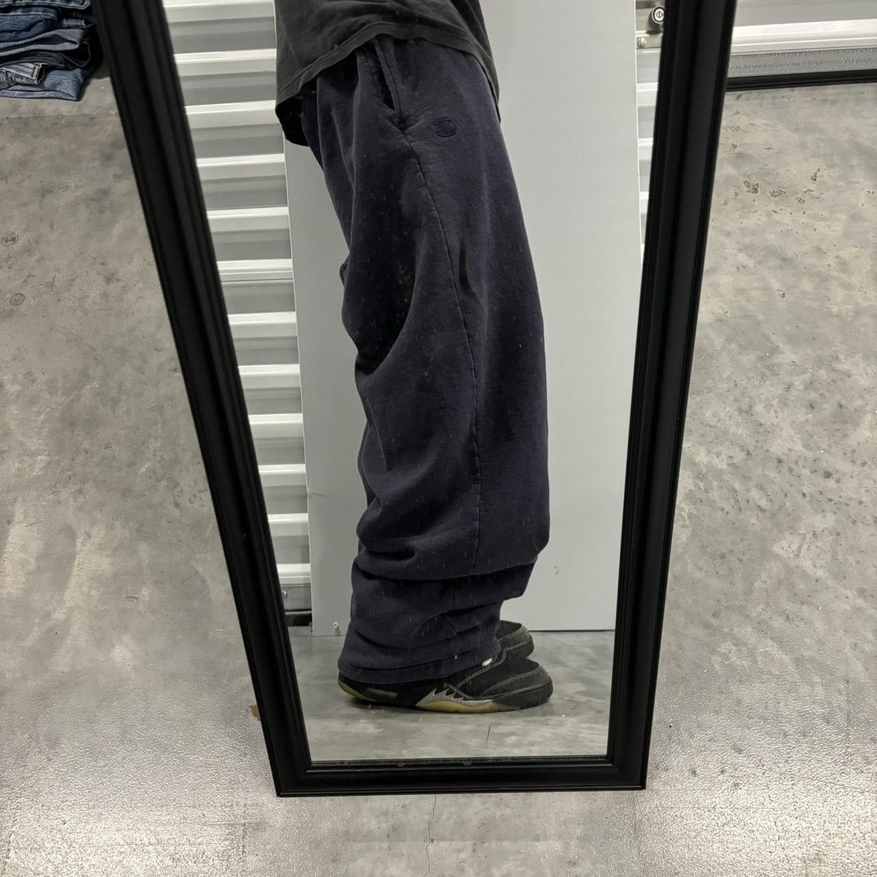 Japanese Brand × Vintage Crazy Vintage Y2K/2000s Baggy Faded Navy Blue Skater Essential Sweatpants! Size US 36 / EU 52 - 2 Thumbnail