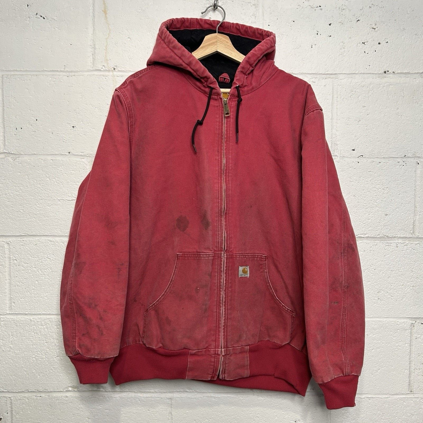 Carhartt Y2K Carhartt Quilted Hooded Jacket “Crabapple Pink” WJ130 Size US XL / EU 56 / 4 - 1 Thumbnail