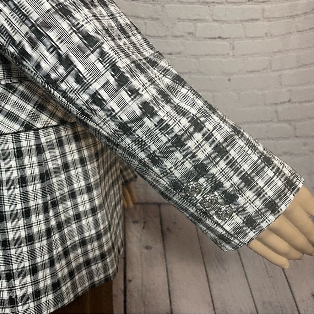 Elie Tahari NWT New $395 Elie Tahari Black White Plaid Single-Button Bl Size M / US 6-8 / IT 42-44 - 5 Thumbnail