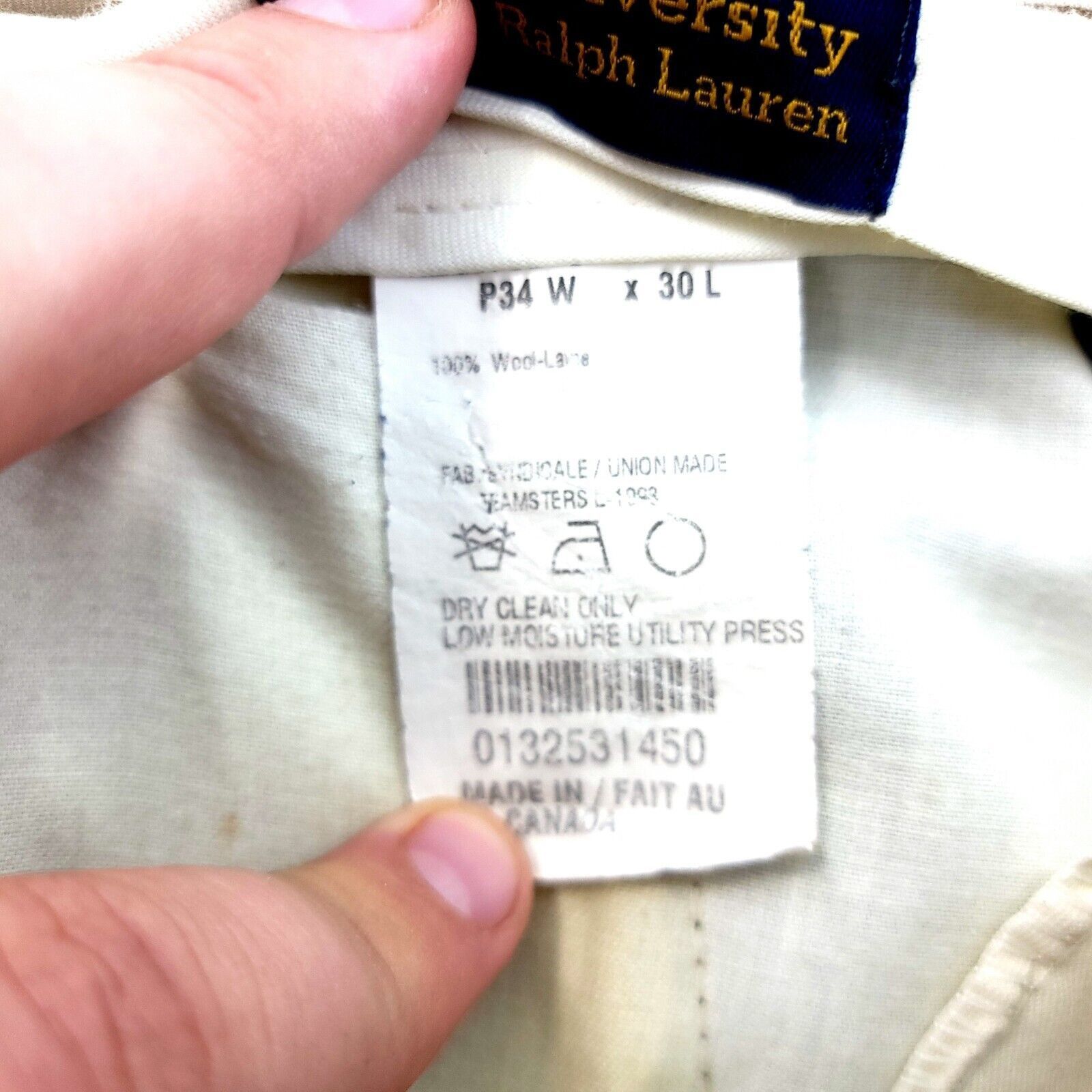 Polo Ralph Lauren Polo Ralph Lauren University Super 100s Wool Blue Pleated Cu Size 34R - 8 Thumbnail