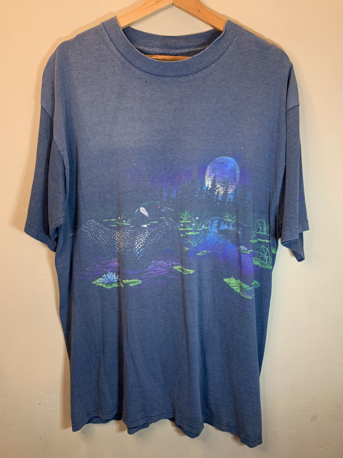 Vintage *RARE* Vintage 80s Loon Birds Nature AOP Single Stitch Shirt Size US XL / EU 56 / 4 - 1 Thumbnail