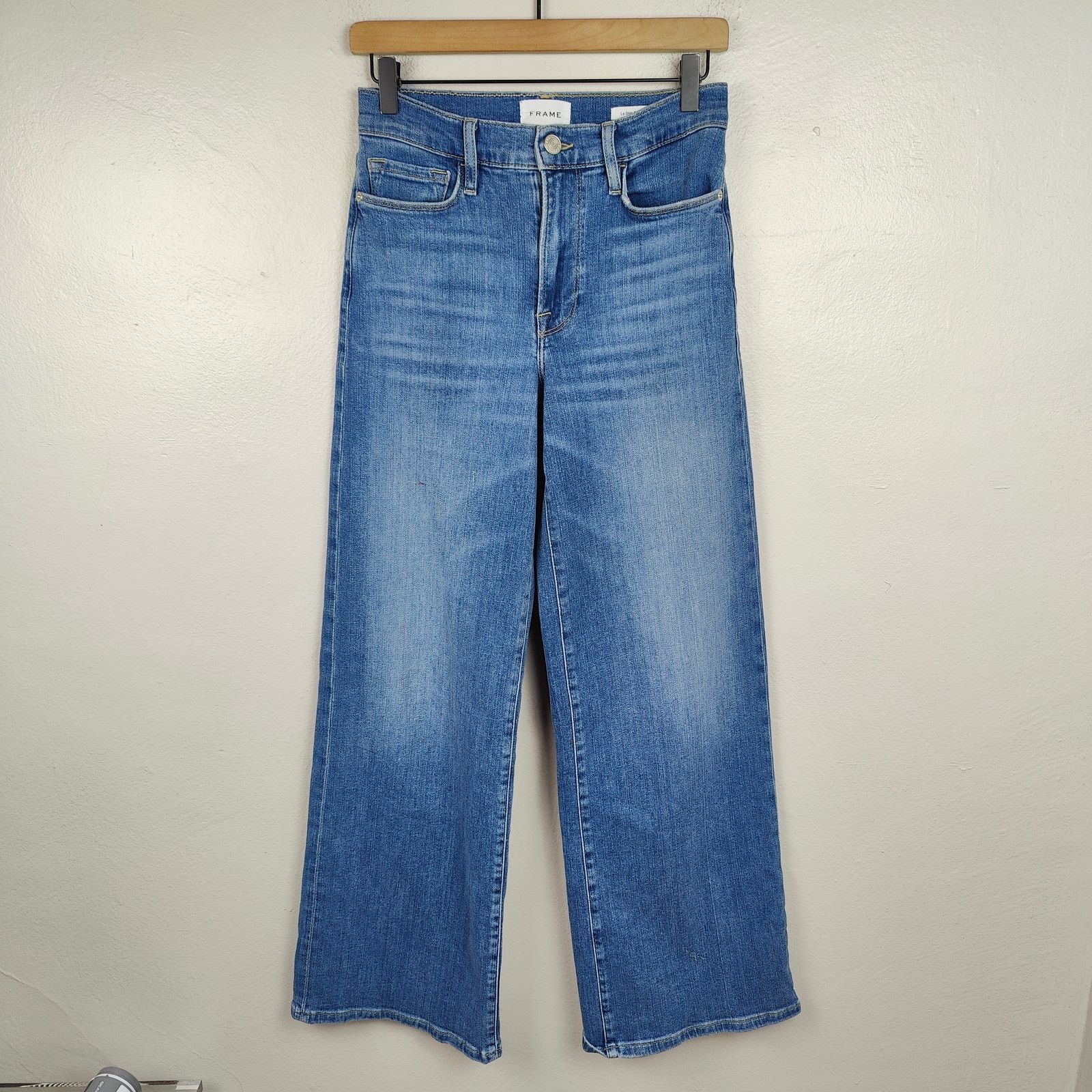 Frame Le Slim Palazzo Jeans Womens 27 Drizzle Medium Wash