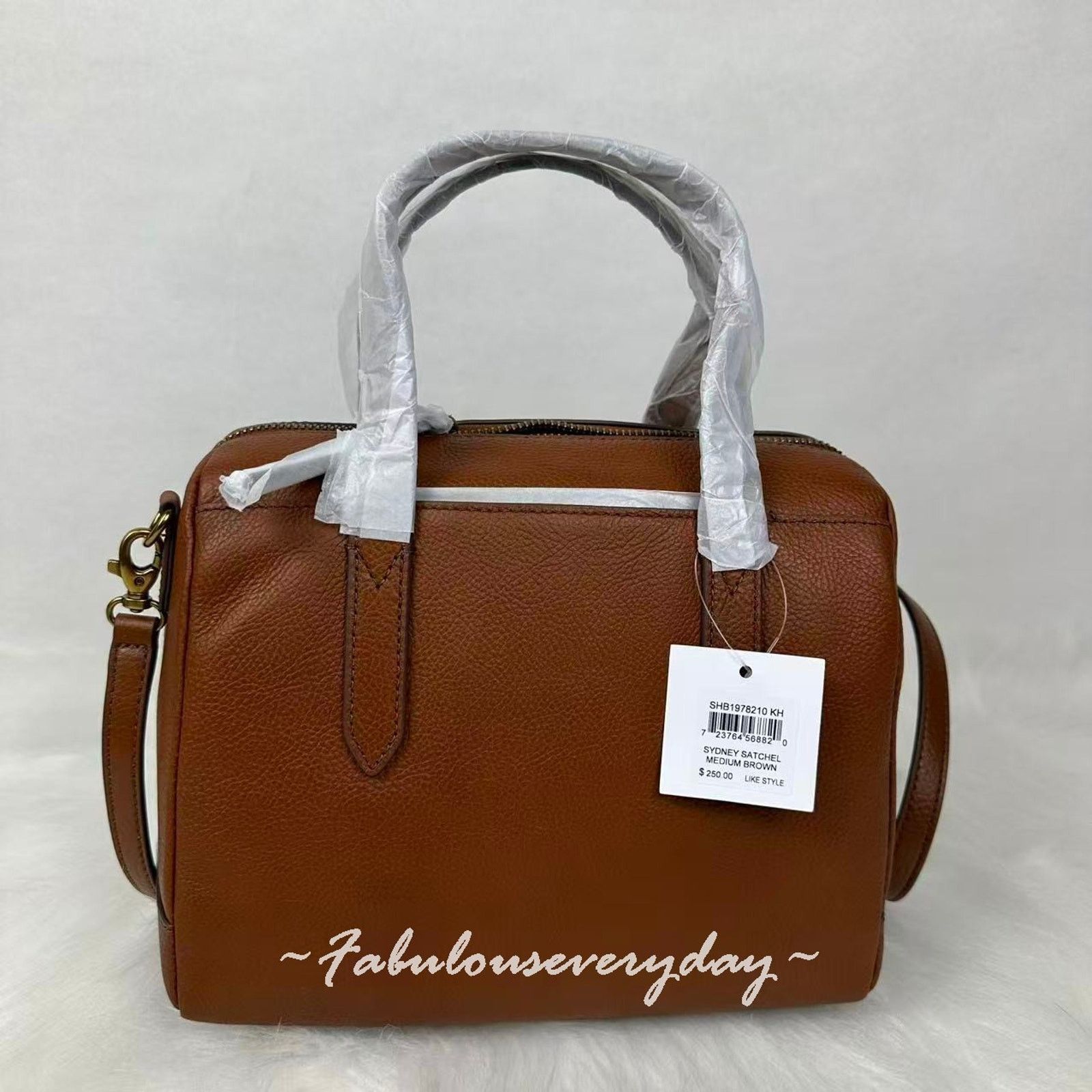 Fossil Fossil Sydney Satchel Crossbody Handbag Leather/Gold/Brown Size ONE SIZE - 4 Thumbnail