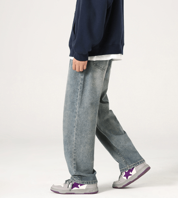 Japanese Brand × Vintage Japanese retro washed distressed loose straight jeans Size US 32 / EU 48 - 5 Thumbnail