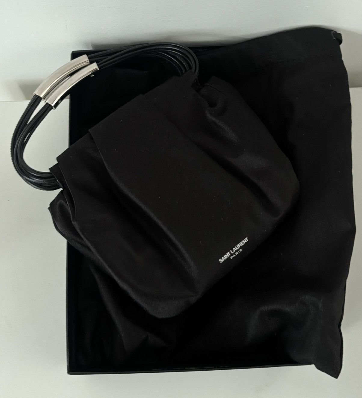 Yves Saint Laurent Saint Laurent Mini Pochon bag in black silk Size ONE SIZE - 2 Thumbnail