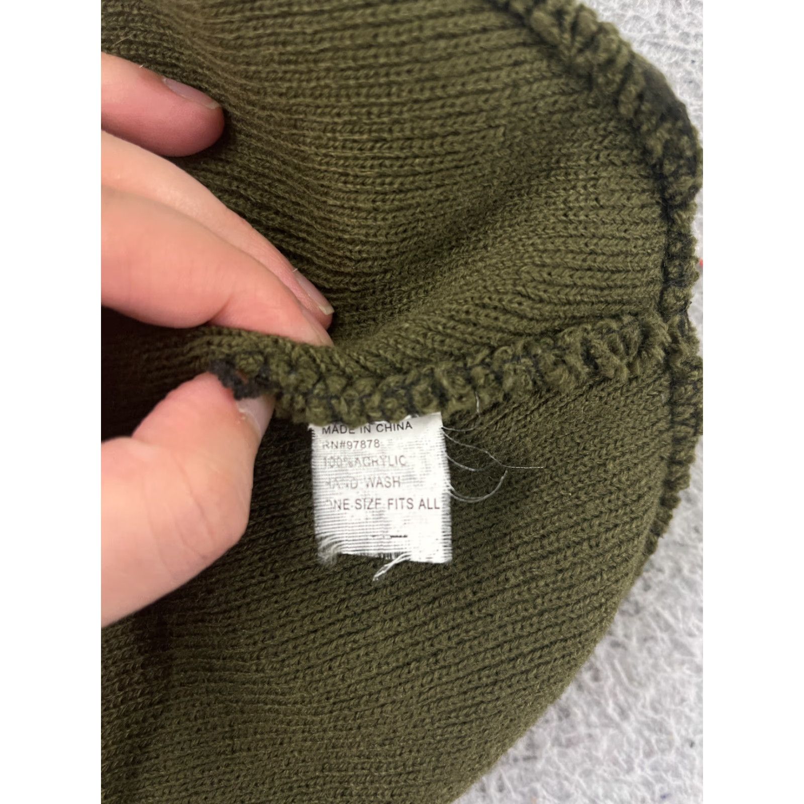 Vintage It's Ok To Stare Beanie Womens One Size Green Knit Embroidered Acrylic Size ONE SIZE - 6 Thumbnail