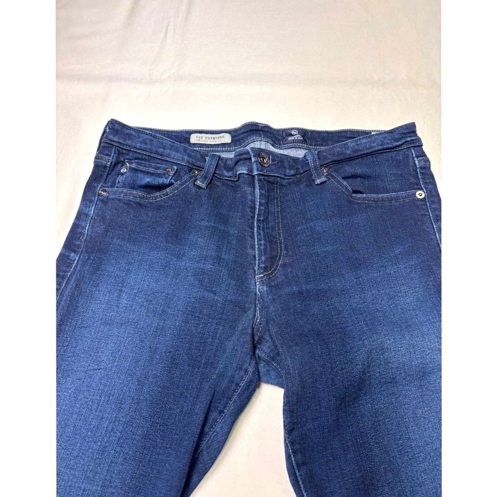 Vintage AG Adriano Goldschmied The Premiere Skinny Straight Jeans Dark Wash 32 X 29 USA Womens Jeans Size 24" / US 00 / IT 34 - 2 Thumbnail