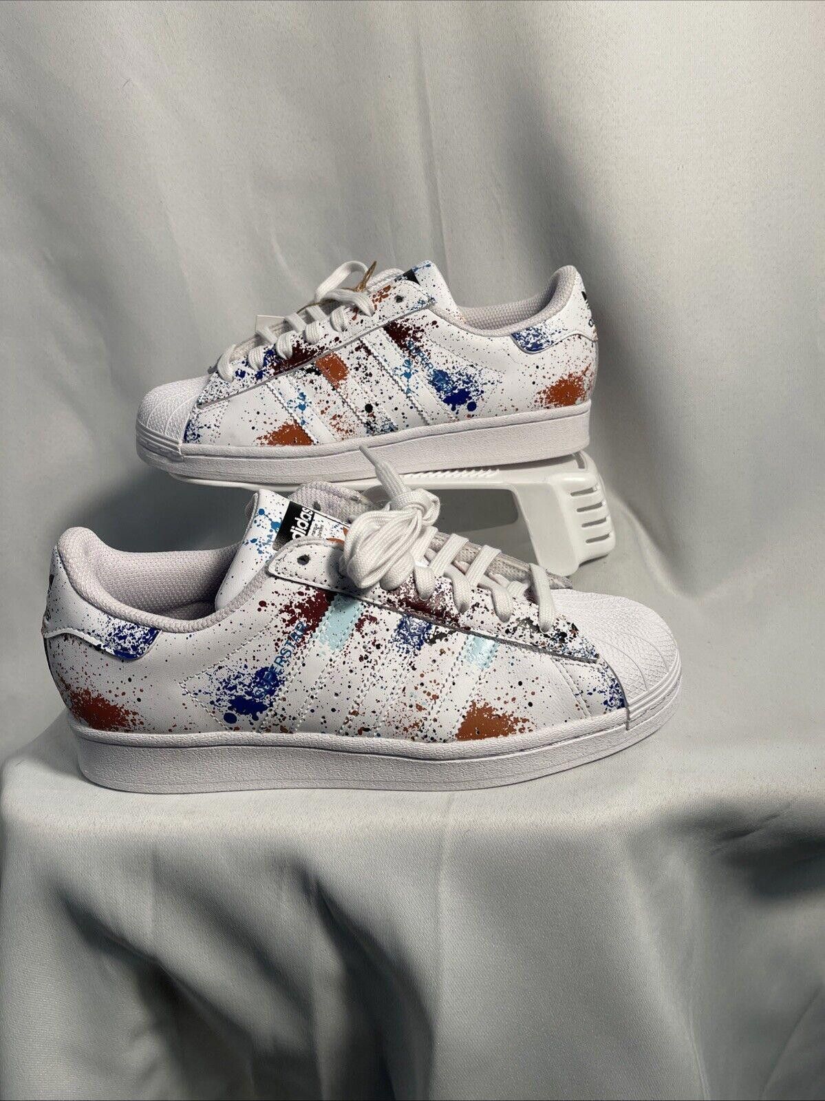 Adidas NWT ADIDAS ORIGINALS SUPERSTAR PAINT SPLATTER" SZ 7 Size US 7 / EU 40 - 2 Thumbnail