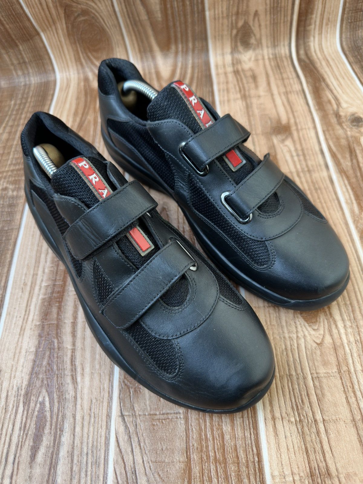 Prada Prada Americas Cup Velcro Straps Red Tab Leather Sneaks Size US 7.5 / EU 40-41 - 2 Thumbnail
