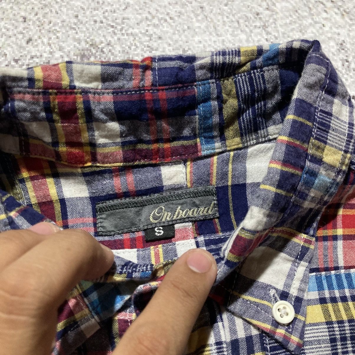 Japanese Brand 2000s Onboard Patchwork Madrass Shirt Japanese Kapital Style Size US S / EU 44-46 / 1 - 14 Thumbnail