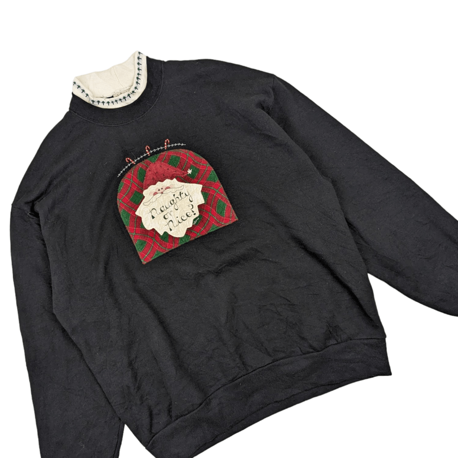 Vintage Vintage 90's NAUGHTY OR NICE Statement Tee Jumper Sweatshirt Size US L / EU 52-54 / 3 - 2 Thumbnail