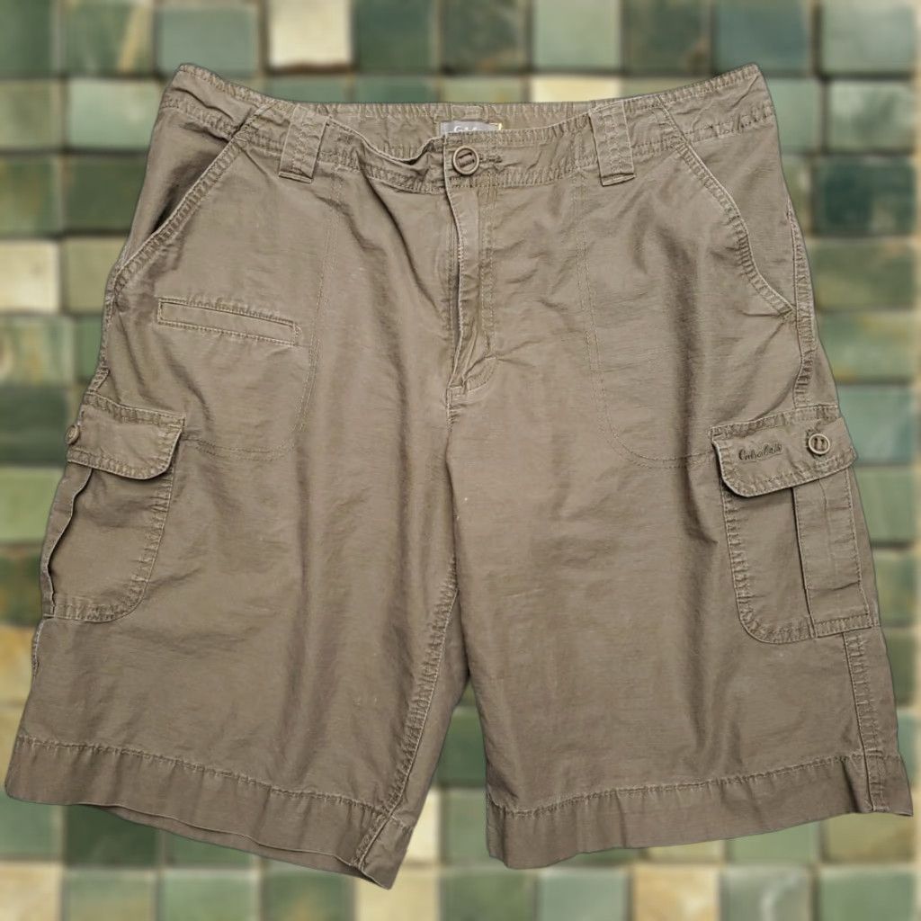 Vintage Cabelas Cargo Shorts Men 36 Green Outdoor Cargo Flat Front Utility Hike Size US 36 / EU 52 - 1 Thumbnail