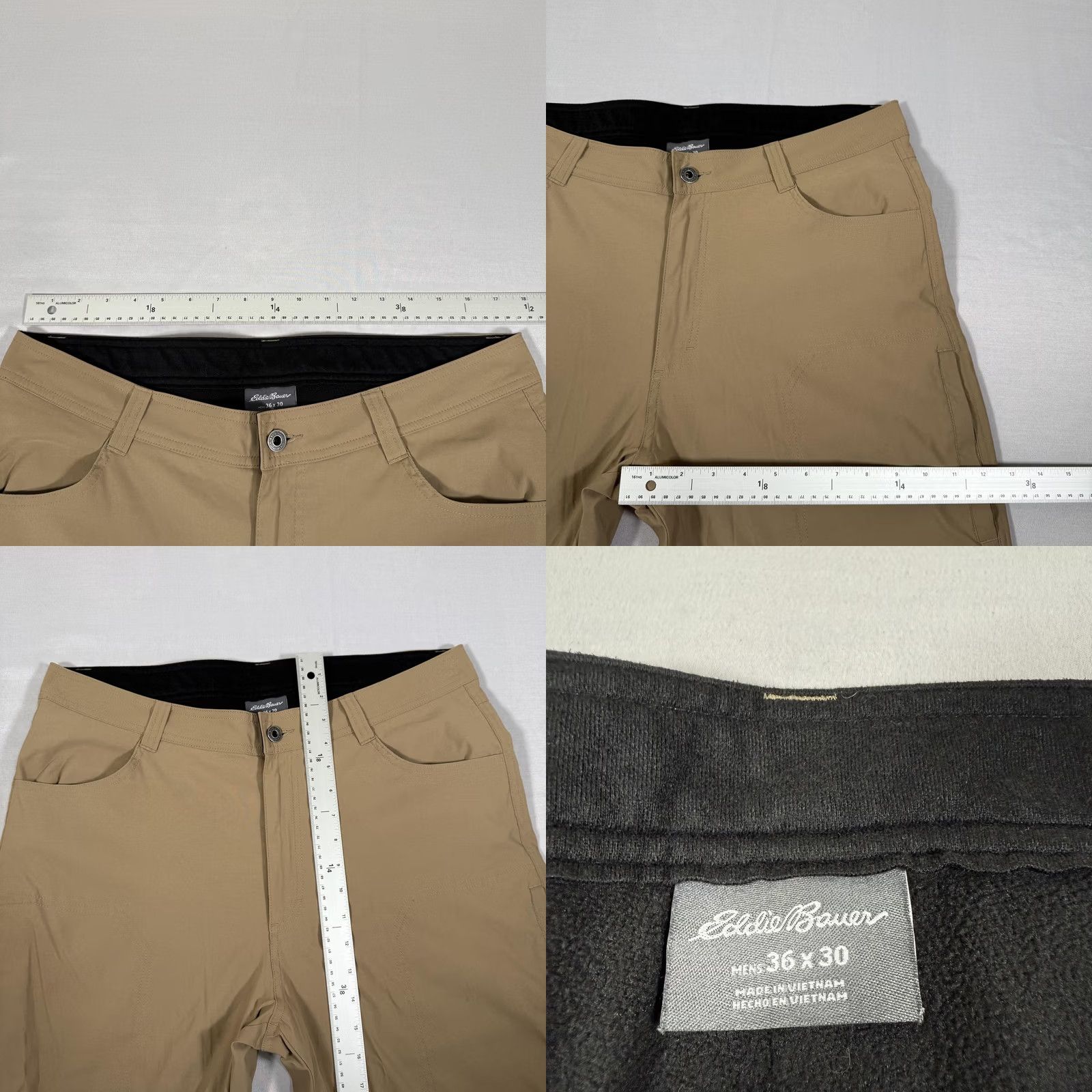 Eddie Bauer Eddie Bauer Pants Mens 36x30 Beige Fleece-Lined Straight Fit Outdoor Chino Casual Regular 36x30 Mens Beige Logo Pockets Zipper Belt Loops Vintage: No Size US 36 / EU 52 - 8 Thumbnail