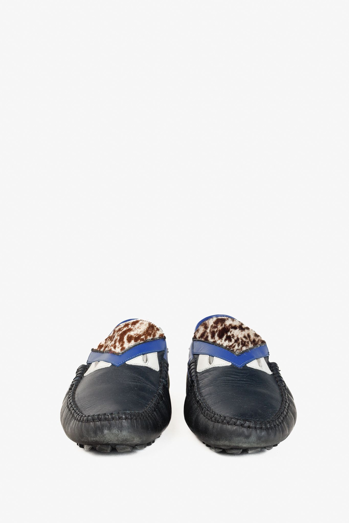 Fendi Fendi Monster Eyes Blue & Pony Hair Trim Driving Mocs Size US 9 / EU 42 - 3 Thumbnail