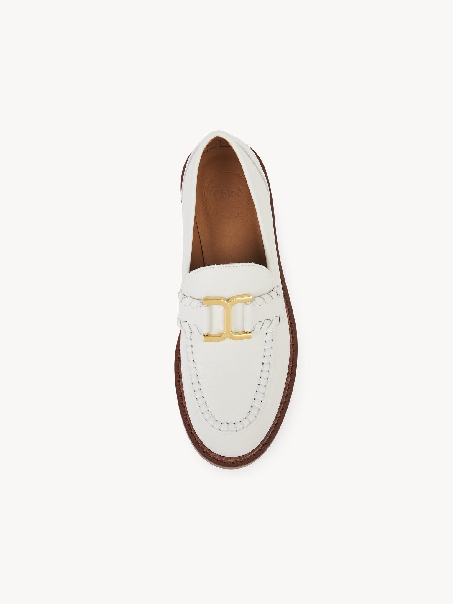 Chloe o1loc1c0425 CHC23 Marcie Loafers in White Size US 7 / IT 37 - 3 Thumbnail
