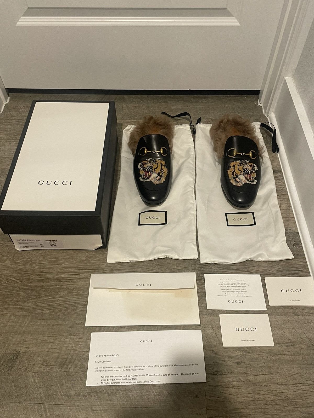Gucci Gucci Princetown Fur Black Leather Rare Sold Out Size US 9 / EU 42 - 16 Thumbnail