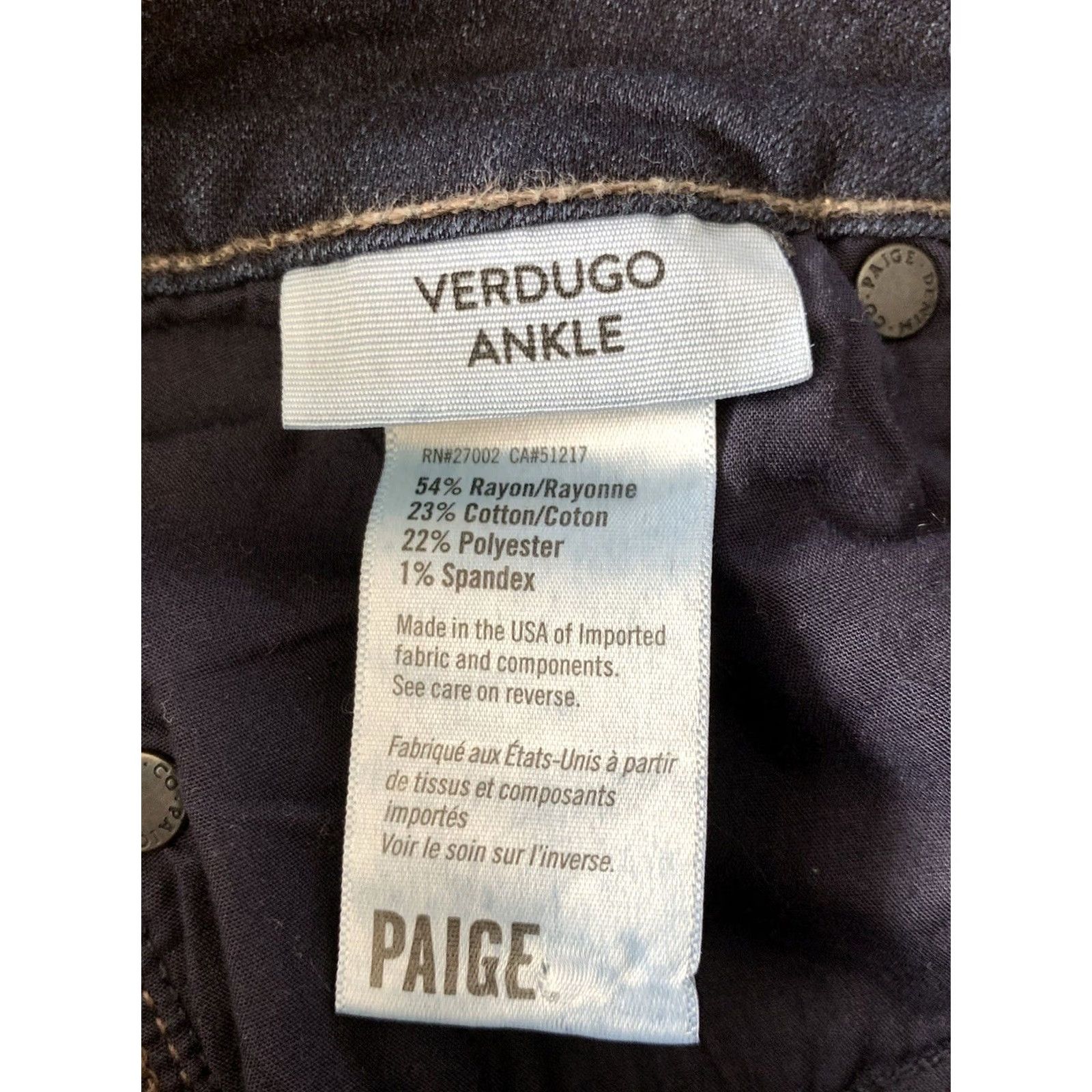 Paige Paige Jeans Women’s 26x28 Denim Verdugo Ankle Slim Mid Rise Blue Stretch 5-Pocket Jeans Womens Size 26" / US 2 / IT 38 - 4 Thumbnail