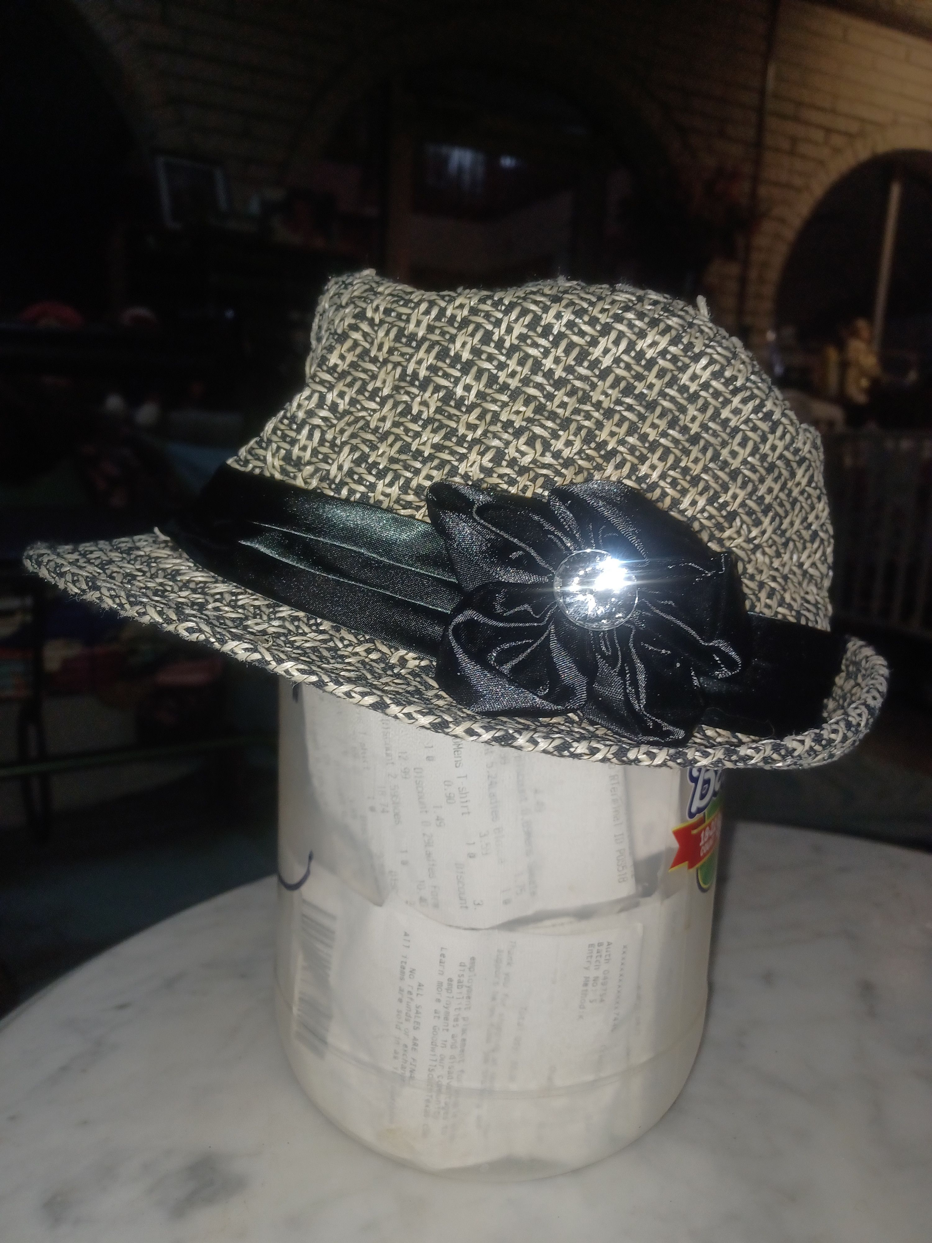 Other Hat Women's Tweed Bow Rhinestone Size ONE SIZE - 2 Thumbnail