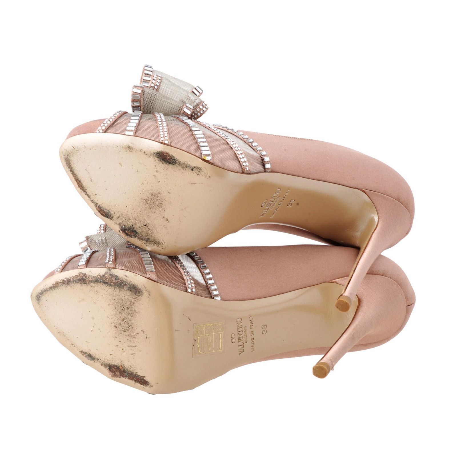 Valentino VALENTINO Garavani Women's Pale Pink Rhinestone-Bow Pump Size US 7.5 / IT 37.5 - 5 Thumbnail