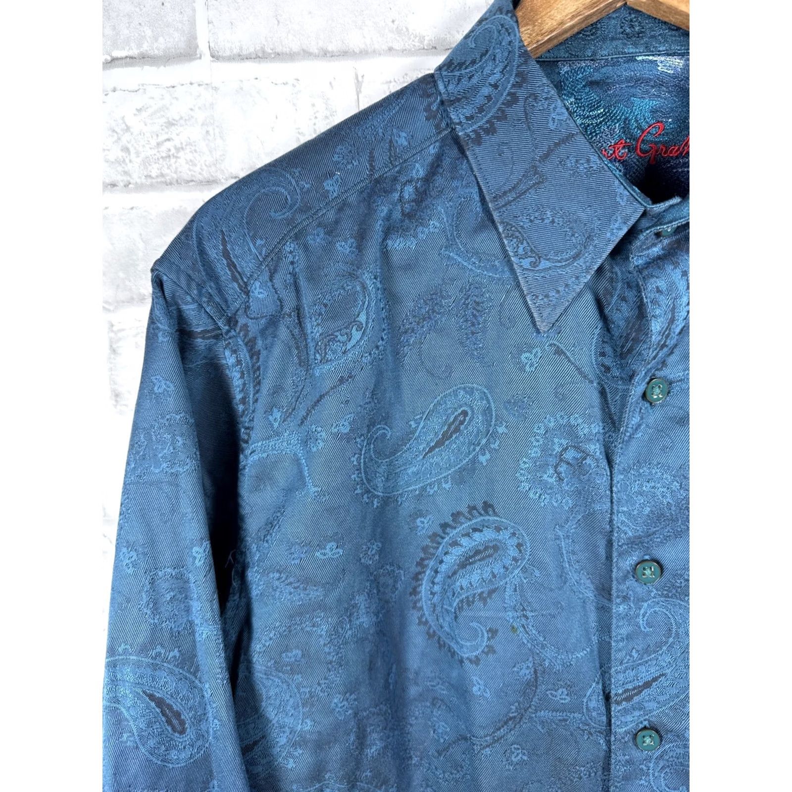 Robert Graham ROBERT GRAHAM Blue Paisley Classic Fit Button-Up Long Sleeve Mens L Size US L / EU 52-54 / 3 - 6 Thumbnail
