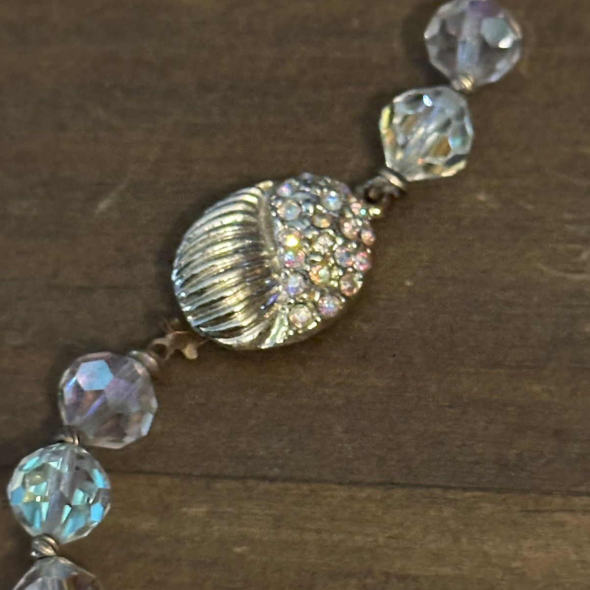 Vintage Vintage faceted Aurora Borealis crystal bead necklace Size ONE SIZE - 3 Thumbnail