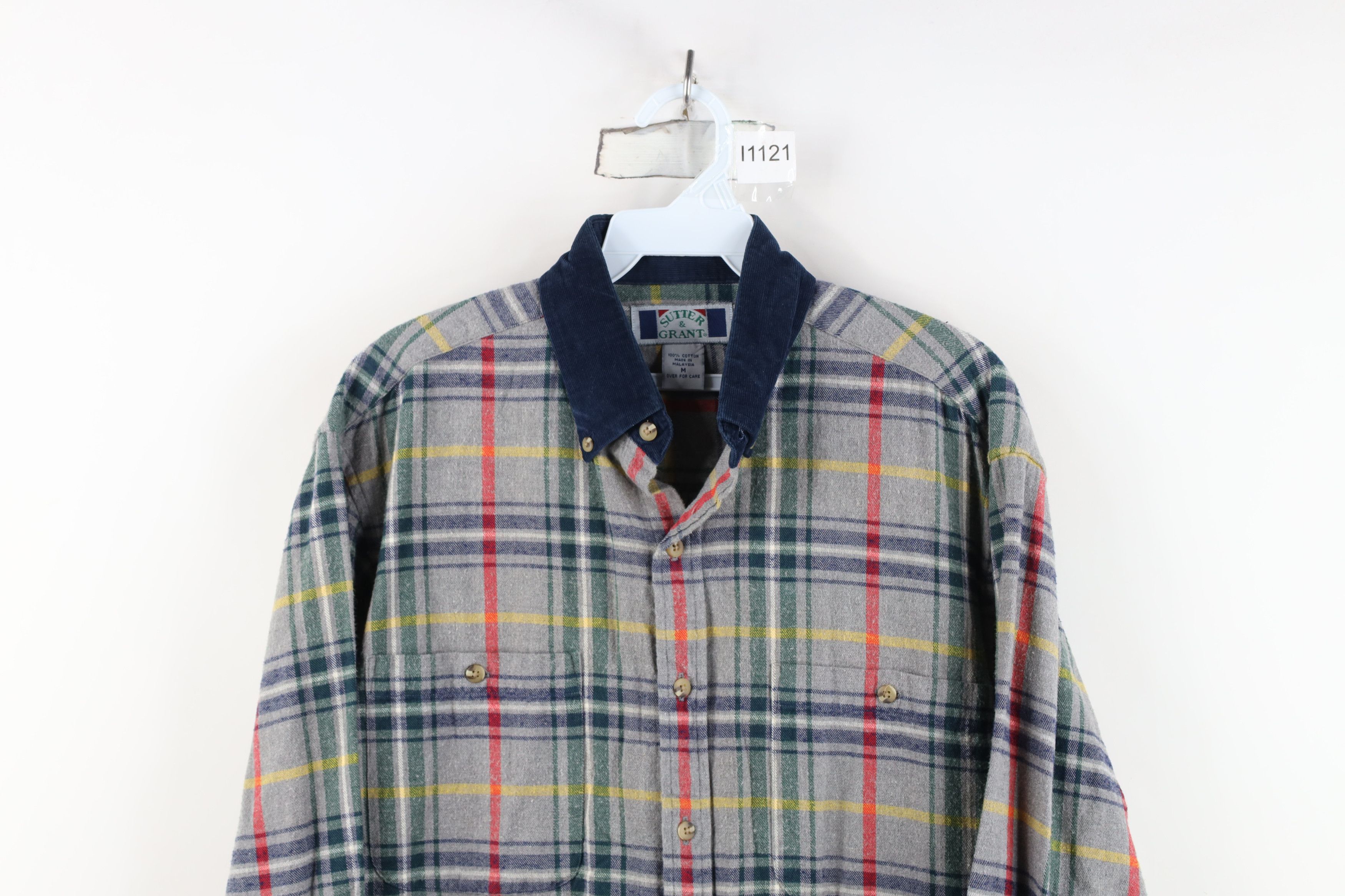 Vintage Vintage 90s Streetwear Corduroy Collar Button Down Shirt Size US M / EU 48-50 / 2 - 2 Thumbnail