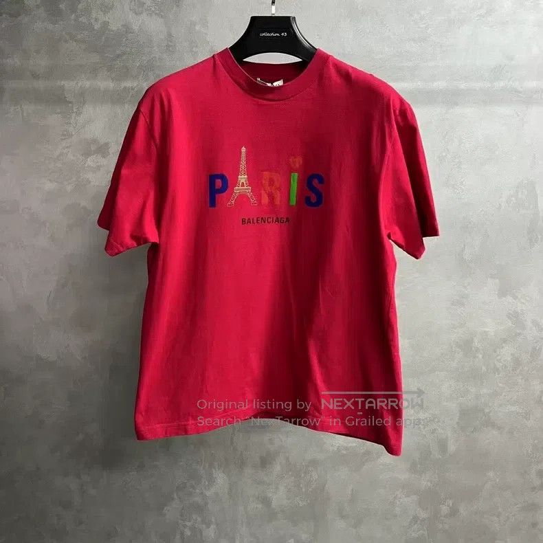 Balenciaga Balenciaga Red Heart Letter Logo Pattern Short Sleeve T-Sh Size US S / EU 44-46 / 1 - 1 Thumbnail