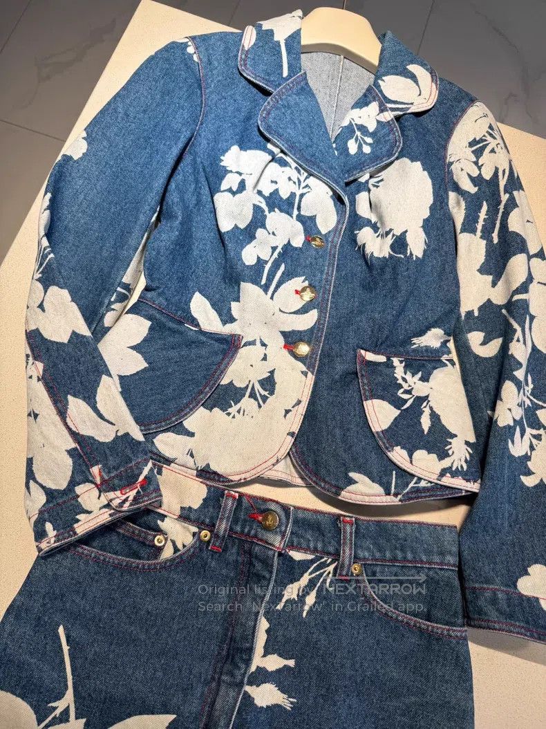 Vivienne Westwood Vivienne Westwood Denim floral jacket and skirt set Size M / US 6-8 / IT 42-44 - 6 Thumbnail