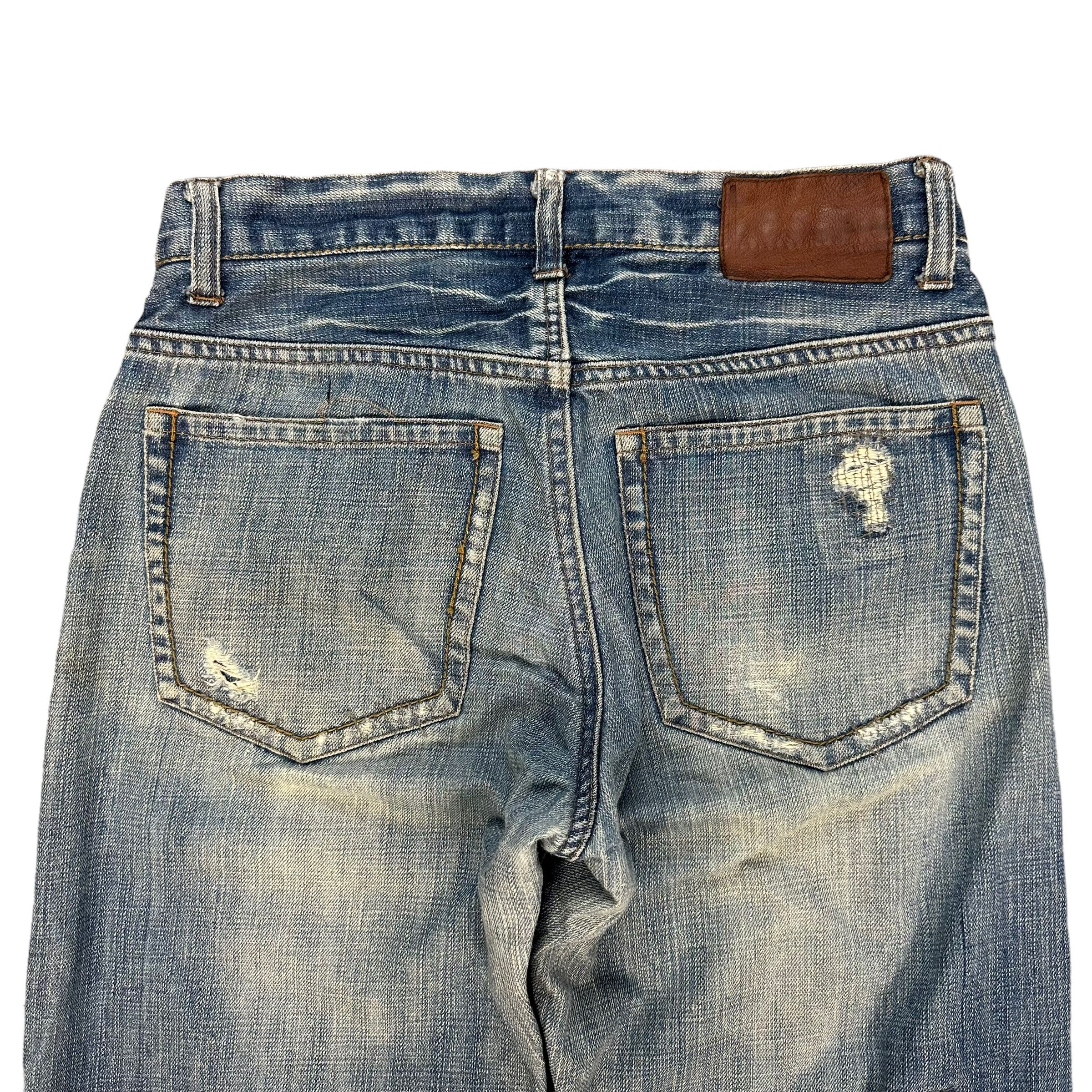 Global Work GLOBAL WORK TRASHED SELVEDGE DENIM PANT #8848-031 Size US 29 - 12 Thumbnail