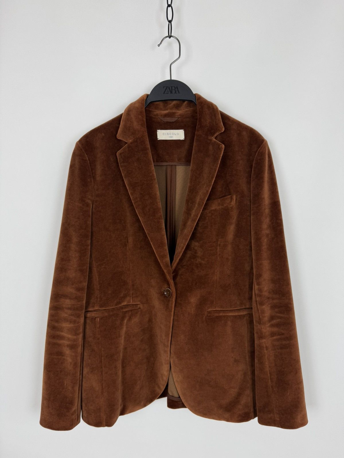 Circolo 1901 Circolo 1901 Velvet Light Brown Women’s Blazer Size M / US 6-8 / IT 42-44 - 2 Thumbnail