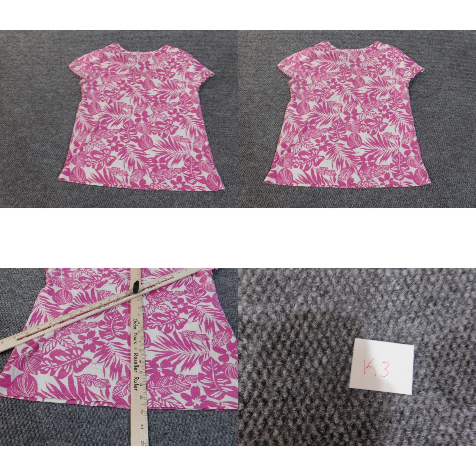 Ann Taylor Ann Taylor Loft Loft top Floral Purple V-Neck Short Sleeve Pullover Women L Purple Casual Cotton Rayon Regular Womens Size L / US 10 / IT 46 - 8 Thumbnail