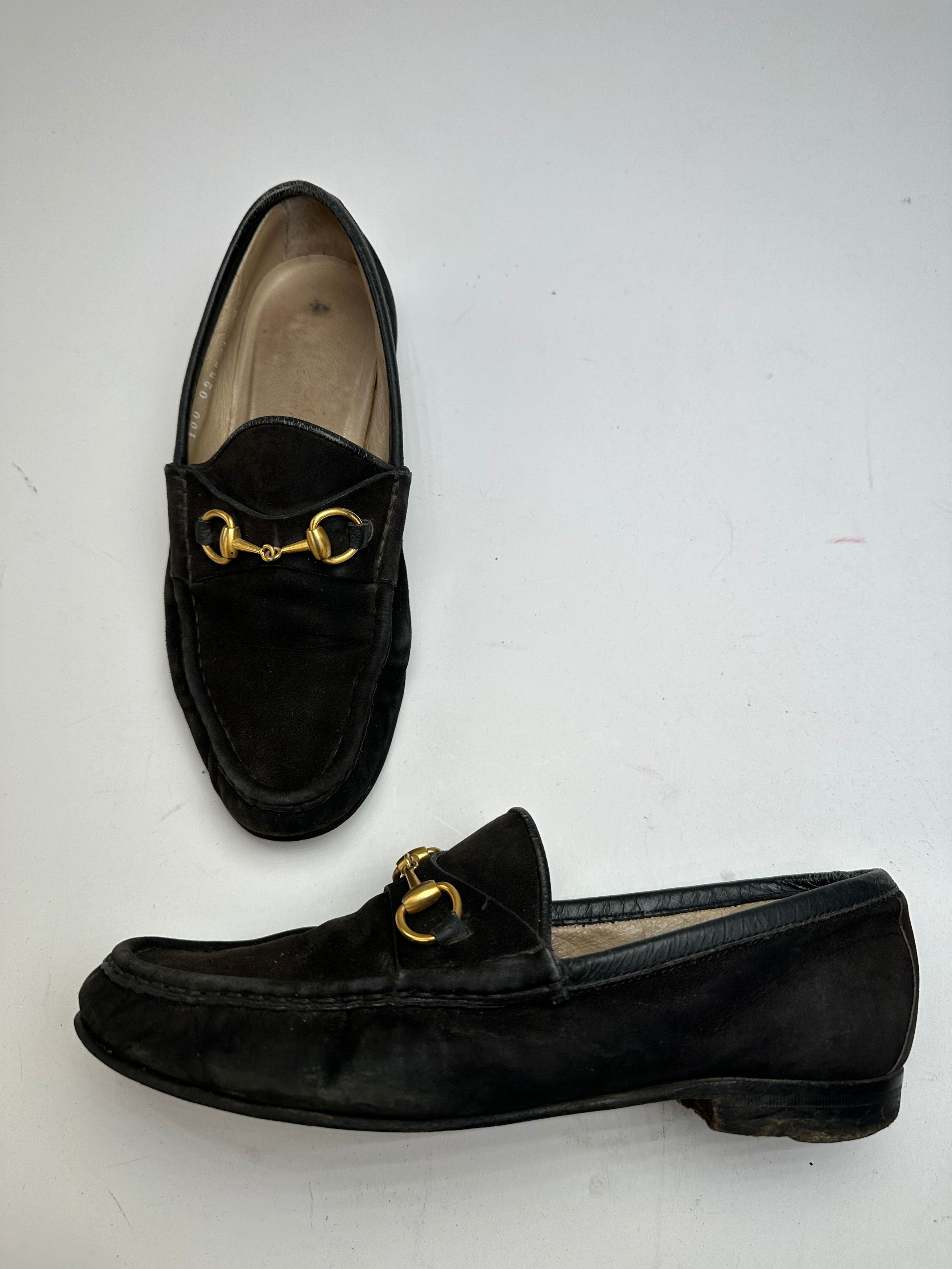 Gucci Vintage Suede Horsebit Loafer Black Size US 8.5 / IT 38.5 - 1 Thumbnail