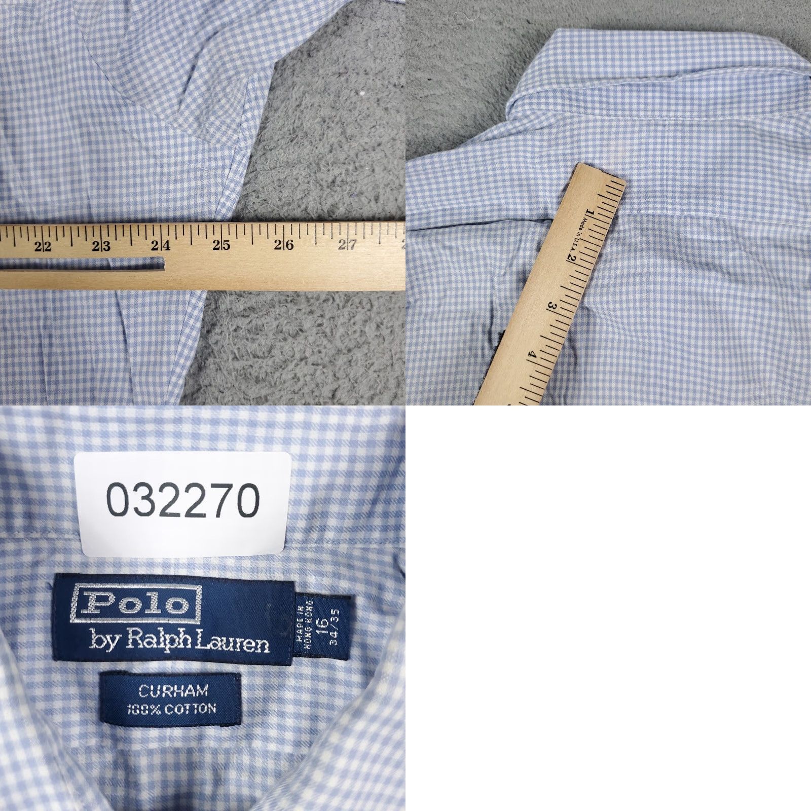 Ralph Lauren Ralph Lauren Shirt Mens 16 Blue Check Pony Dress Button Up Long Sleeve Size 42R - 8 Thumbnail