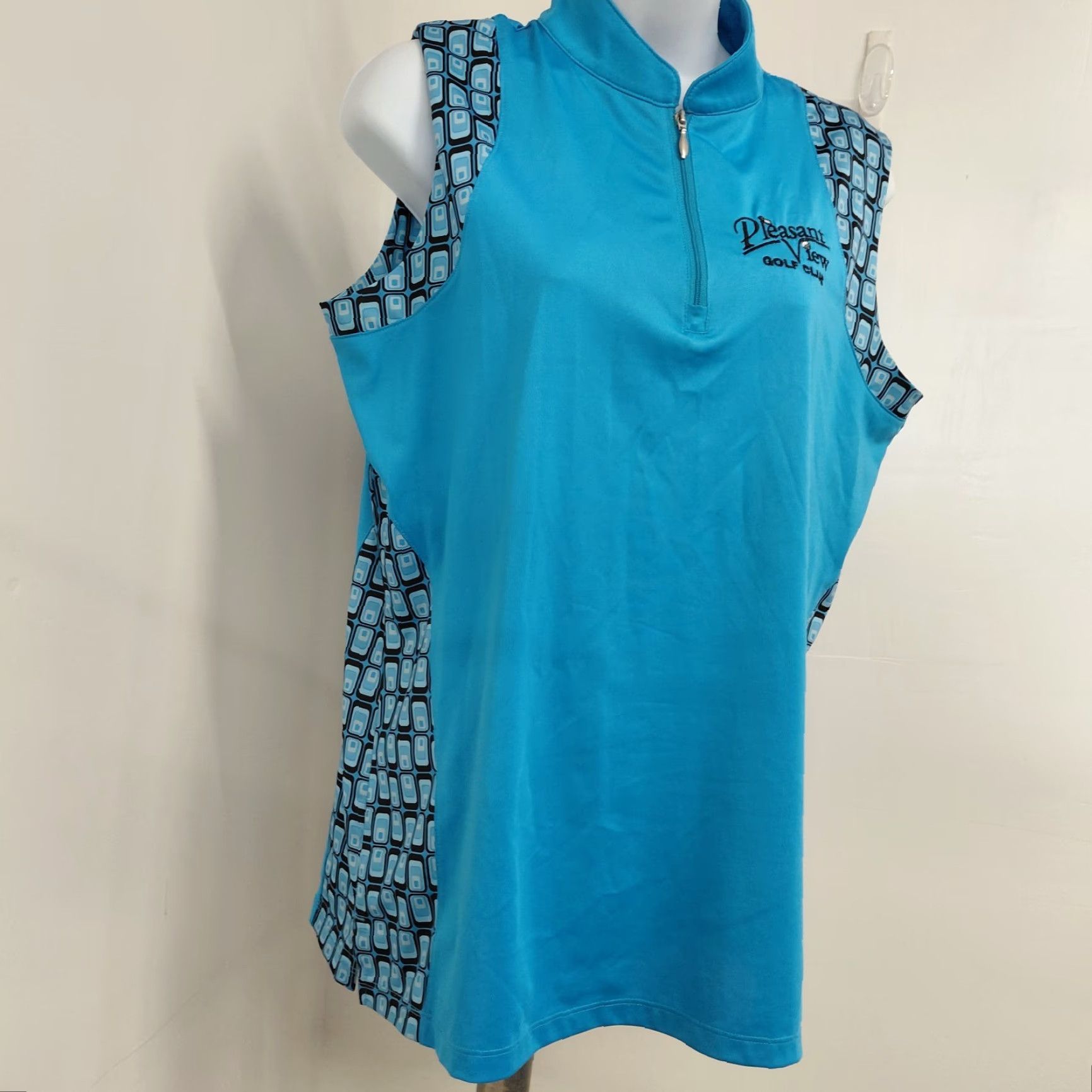 Vintage Bermuda Sands XP Golf Shirt Women's L Sleeveless Blue/Black Pleasant View UPF 50 Shirt Polo Golf Women Made in Guatemala Size L / US 10 / IT 46 - 4 Thumbnail