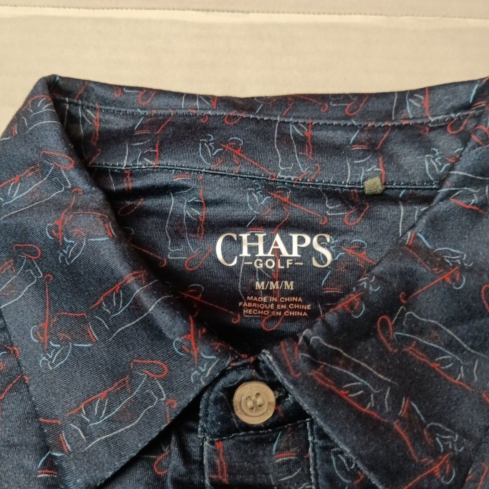 Chaps Chaps Golf Polo Shirt Men's M Blue Breathable 4-Way Stretch Size US M / EU 48-50 / 2 - 4 Thumbnail