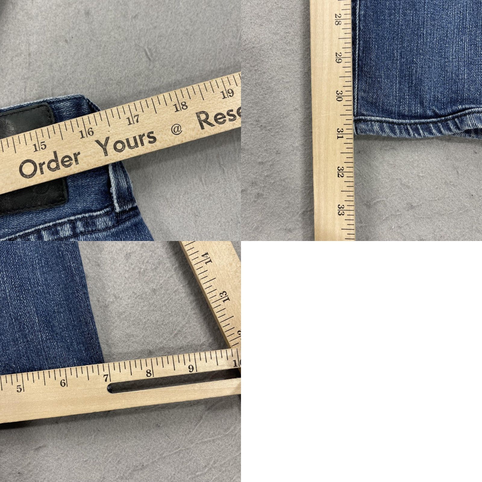 Vintage AG Adriano Goldschmied The Tellis Jeans Slim Straight 32x31 Blue Denim Stretch Mens Modern Straight Leg Size US 32 / EU 48 - 8 Thumbnail