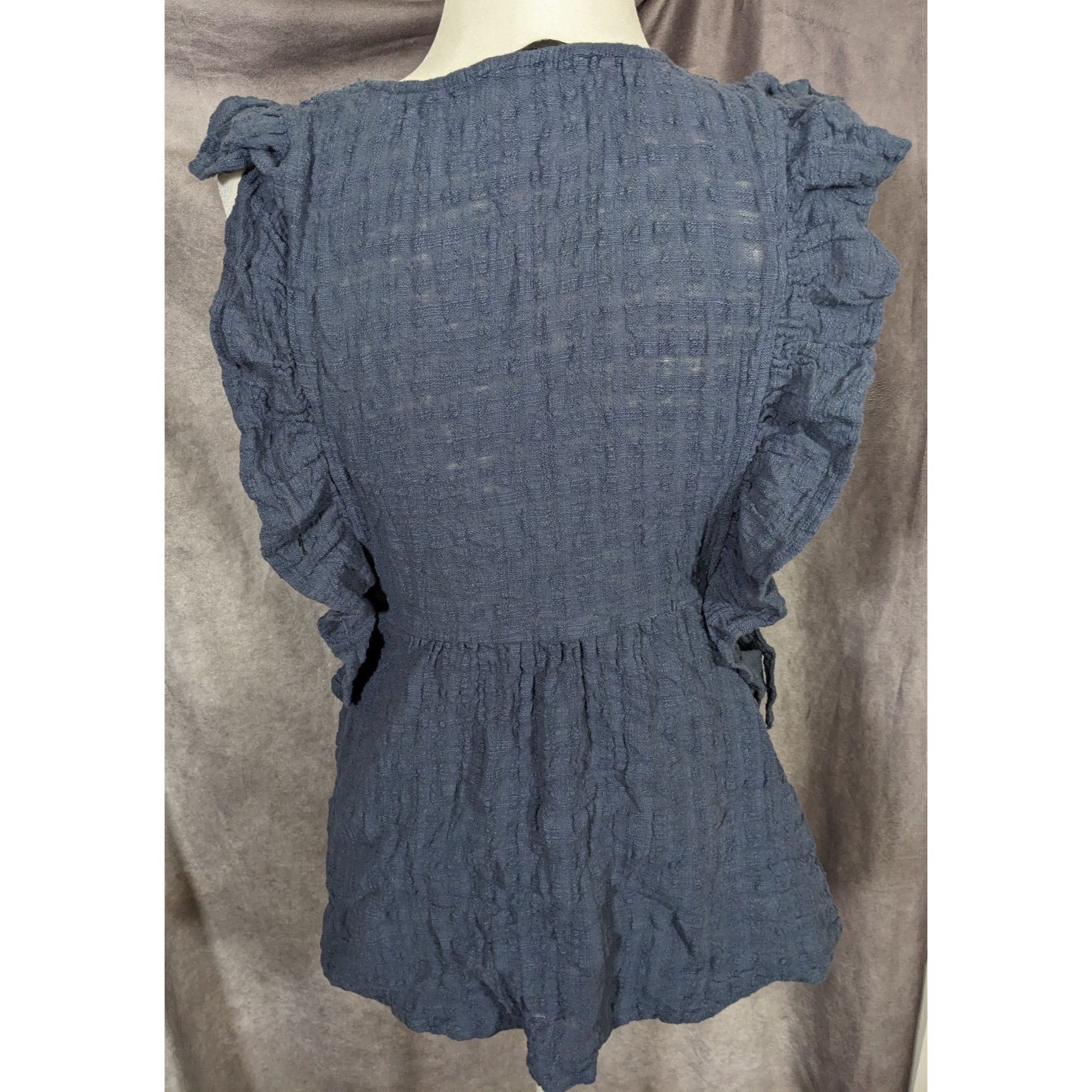 Other Retro Bohemian Floral Embroidered Open Sided Ruffle Top Size M / US 6-8 / IT 42-44 - 9 Thumbnail