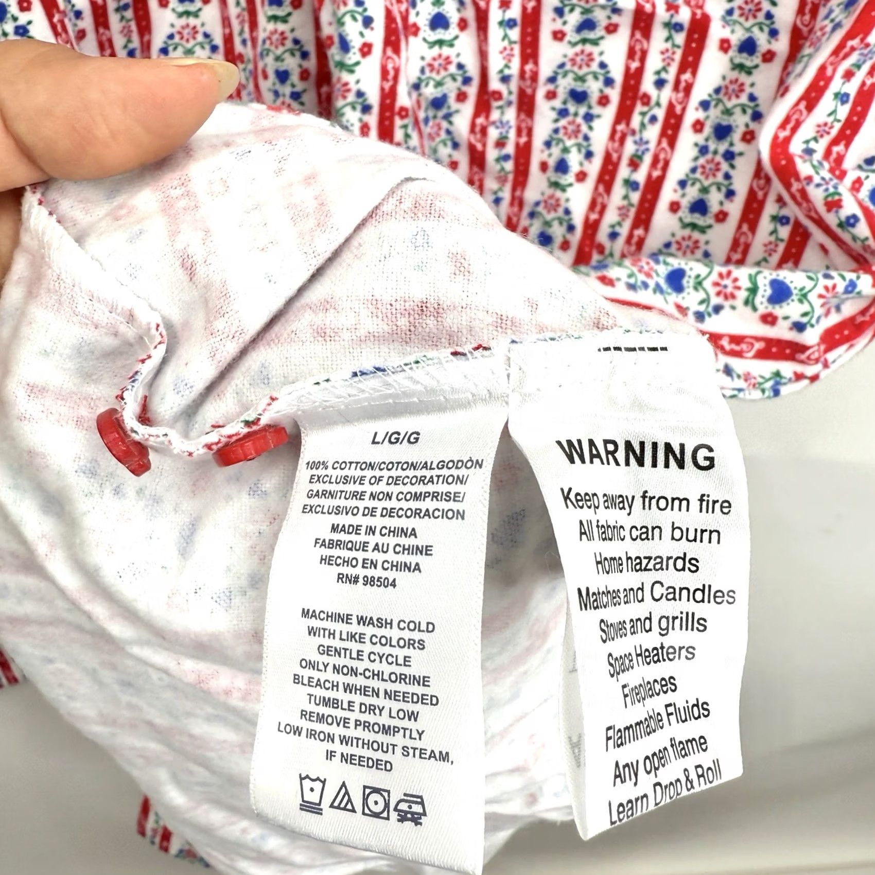 Vintage Lanz of Salzburg Nightgown Womens L Red Floral Striped Long Sleeve Heart NWT Size L / US 10 / IT 46 - 7 Thumbnail