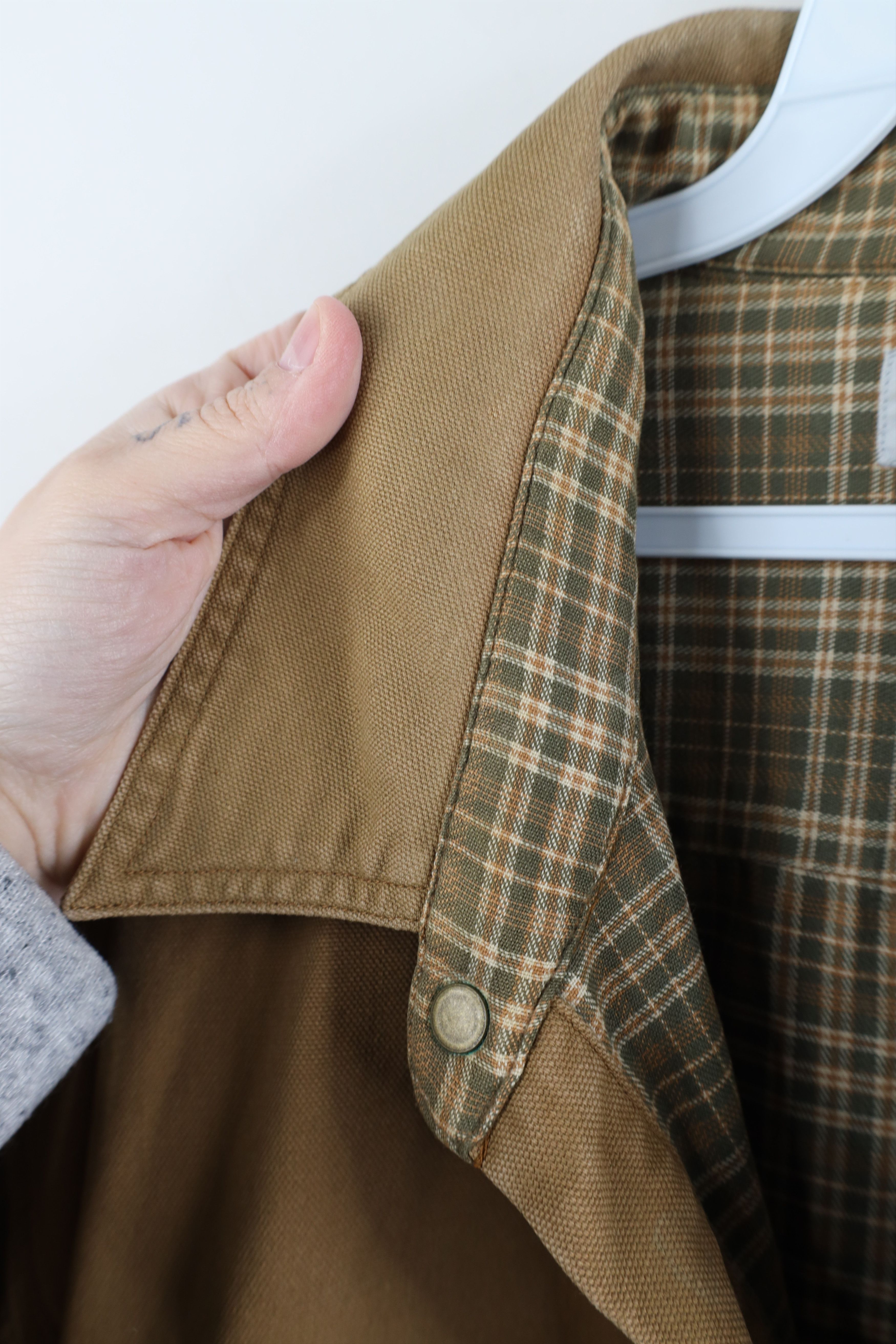Carhartt × Vintage Vintage Carhartt Lined Canvas Button Shirt Jacket Jac Shirt Size US XXL / EU 58 / 5 - 10 Thumbnail
