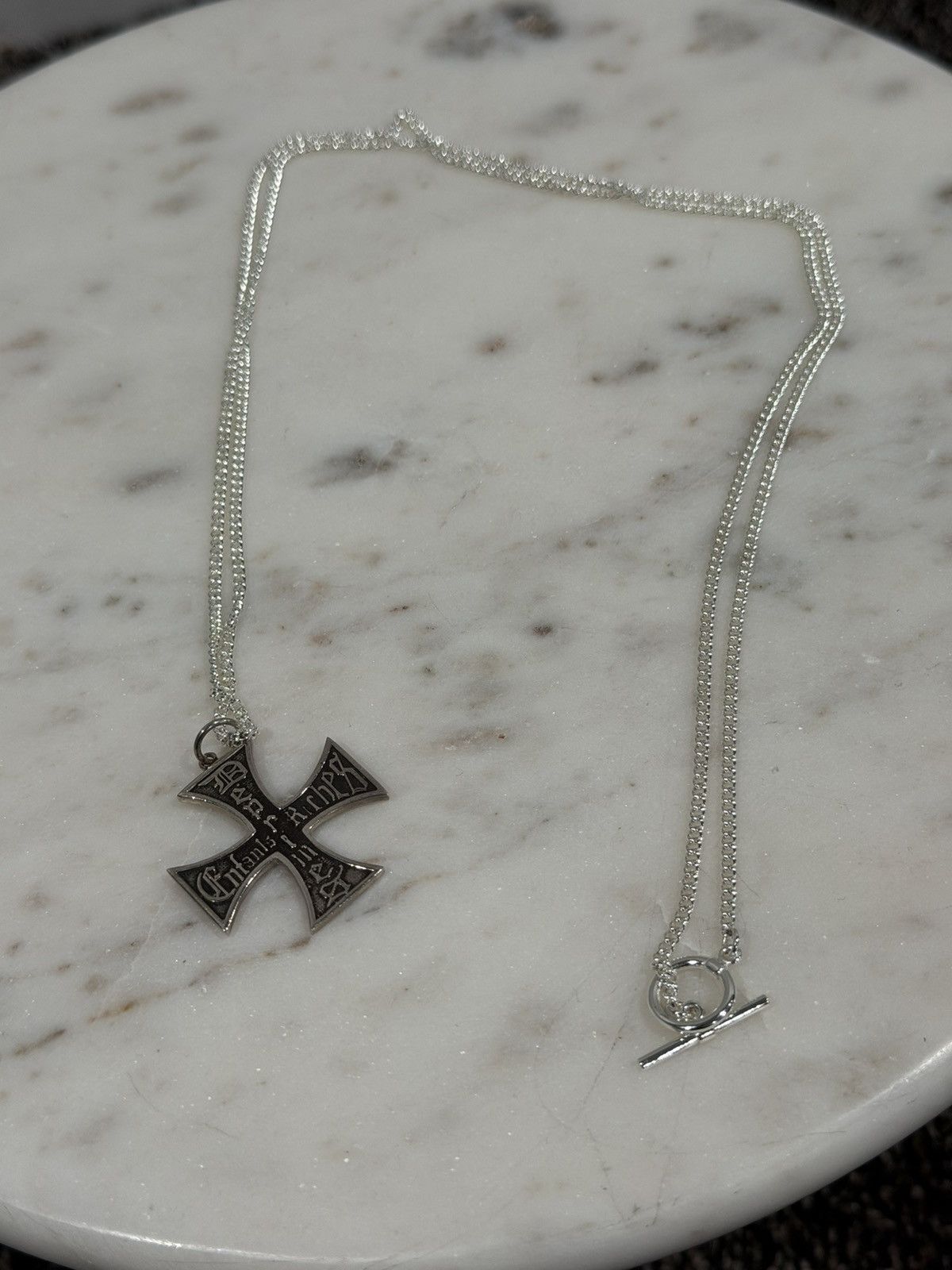 Enfants Riches Deprimes Enfants Riches Deprimes Silver Cross Gothic Logo Necklace Size ONE SIZE - 4 Thumbnail