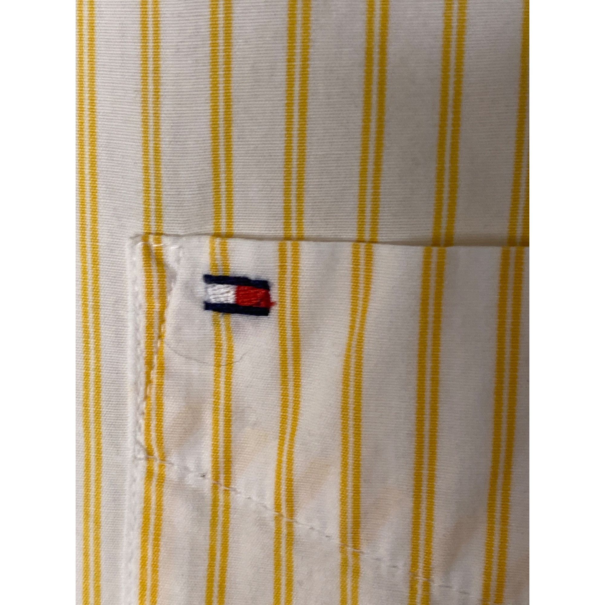Tommy Hilfiger TOMMY HILFIGER MEN'S YELLOW PINSTRIPE BUTTON DOWN CUSTOM FIT Size US L / EU 52-54 / 3 - 3 Thumbnail